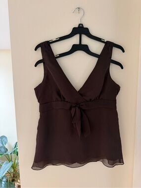 Vintage GAP Brown V-Neck Tie-Front Camisole